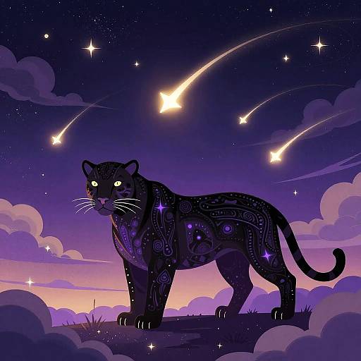 Twilight Panther Mystical Illustration