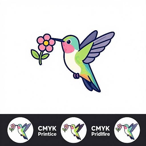 Bright Cartoon Hummingbird Logo Design