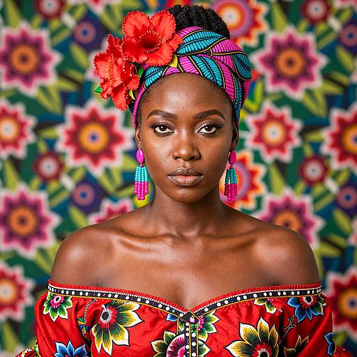 Vibrant Portrait of a Woman in Tradition