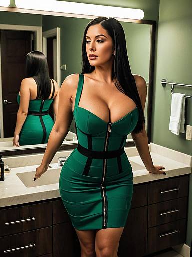 Sultry Evening Look in Emerald Green