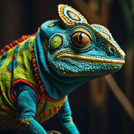 Realistic Frida Kahlo Inspired Chameleon Muppet Realistic Frida Kahlo Inspired Chameleon Muppet