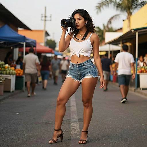 Full-Body Latin Woman at Mercado