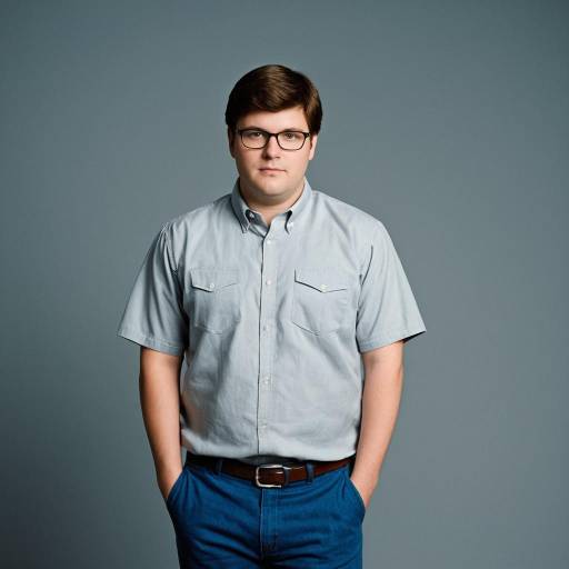 Young Man in Glasses and Casual Shirt