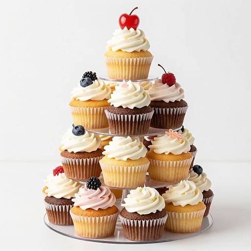 Colorful Assorted Cupcake Tower