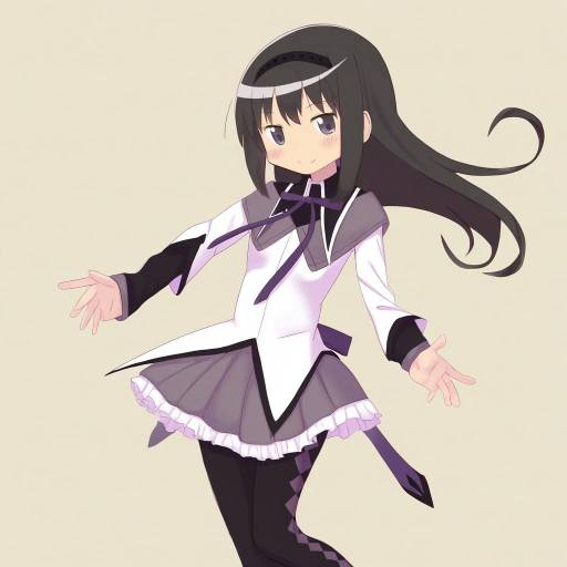Illustration of Akemi homura (magical girl), mahou shoujo madoka magica in the style of Ao (flowerclasse)