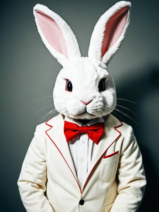 Realistic Man in Cream Rabbit Cosplay