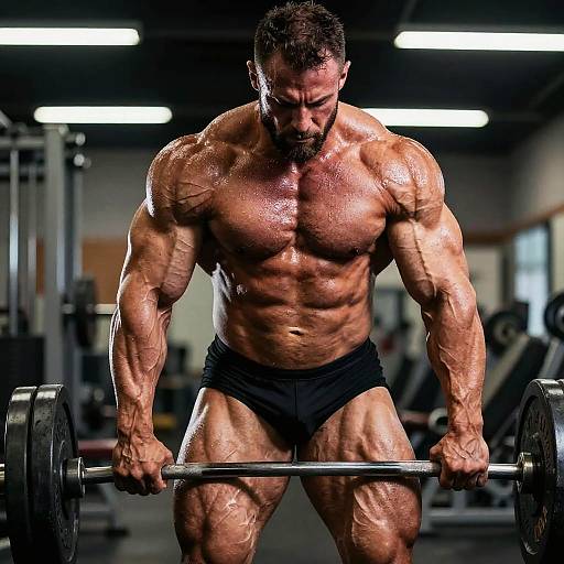 Photo-Realistic Bulked Bodybuilder Lifting