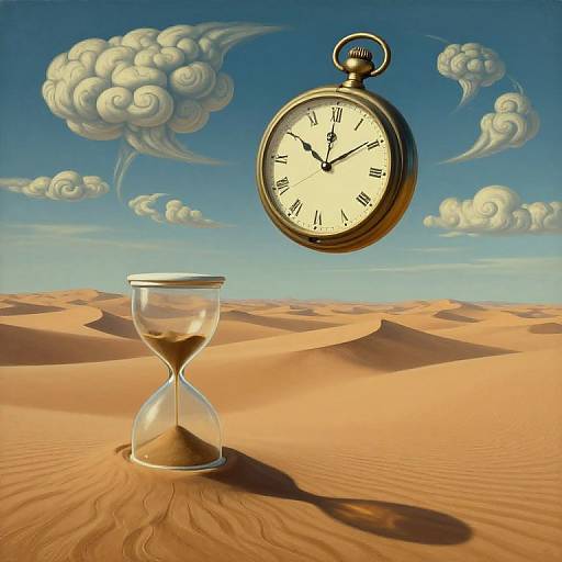 Surreal Desert Hourglass Dreamscape