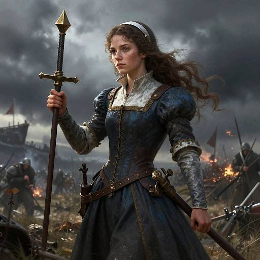 Realistic Joan of Arc Battle Scene