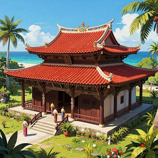 Ryukyu Kingdom Traditional Palace Scene