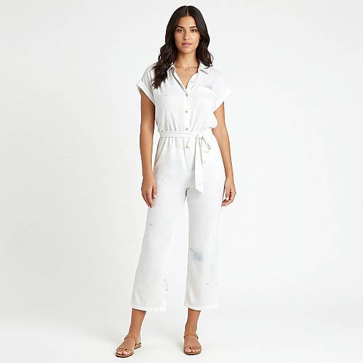 Casual Chic Woman in Stylish Jumpsuit