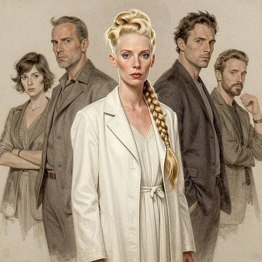 Retro Comic Style Blonde Woman Portrait