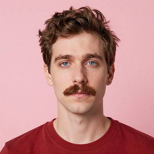 Portrait of a Man in Red Shirt