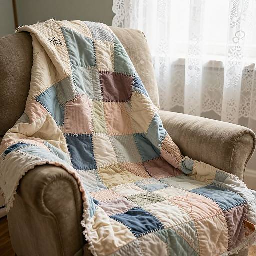 Cozy Patchwork Quilt on Armchair