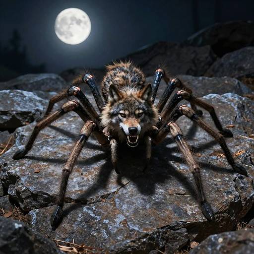 Spider Wolf Hybrid in Moonlight
