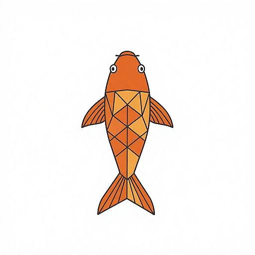 Minimalist Geometric Koi Fish Logo