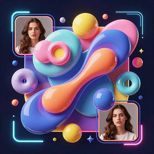 Surreal AI Art Neon Montage