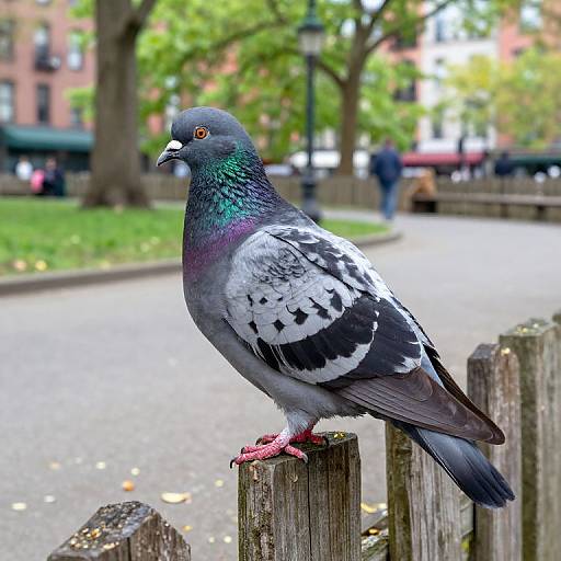 Obese Pigeon on Rustic Fence