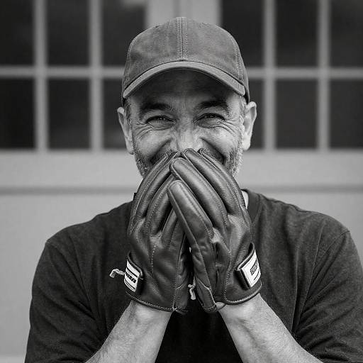 Grinning Man Wearing Dark Glove Mask