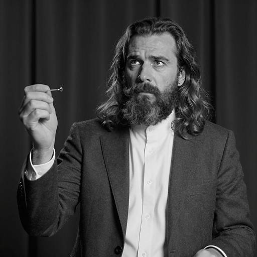 Intense Portrait of a Bearded Man