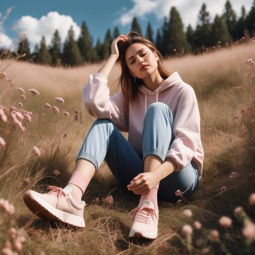 Young Woman Relaxing on Grassy Hillside