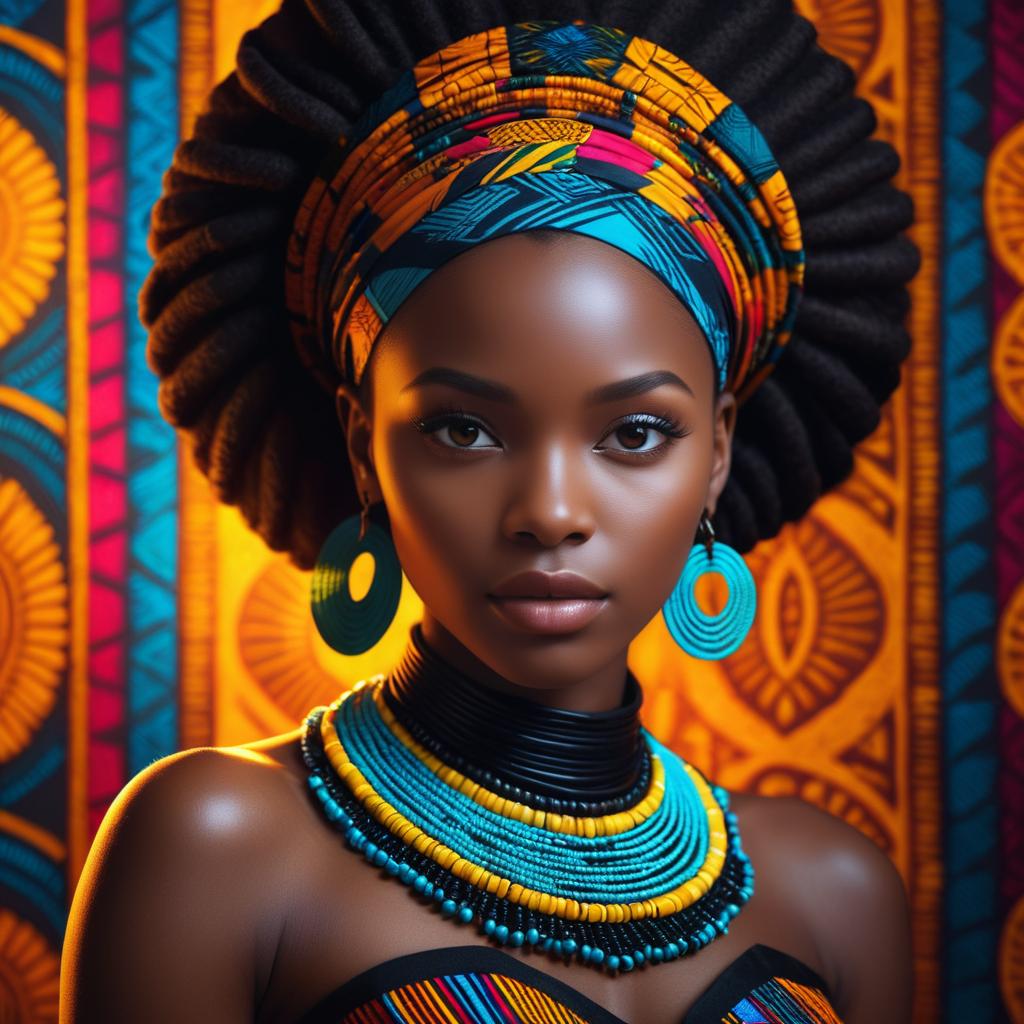 Vibrant Portrait of Beautiful African Girl