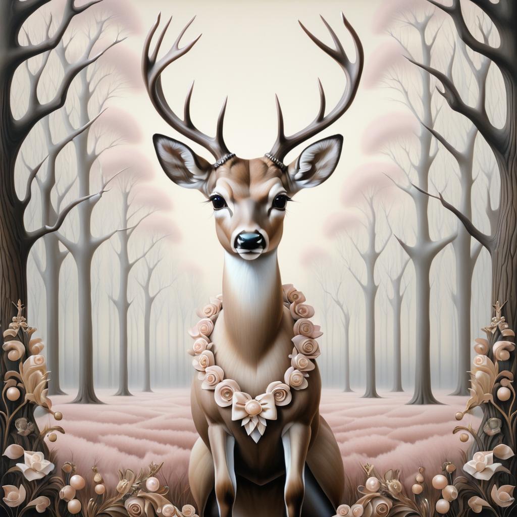 Elegant Deer in Pop Surrealism Style