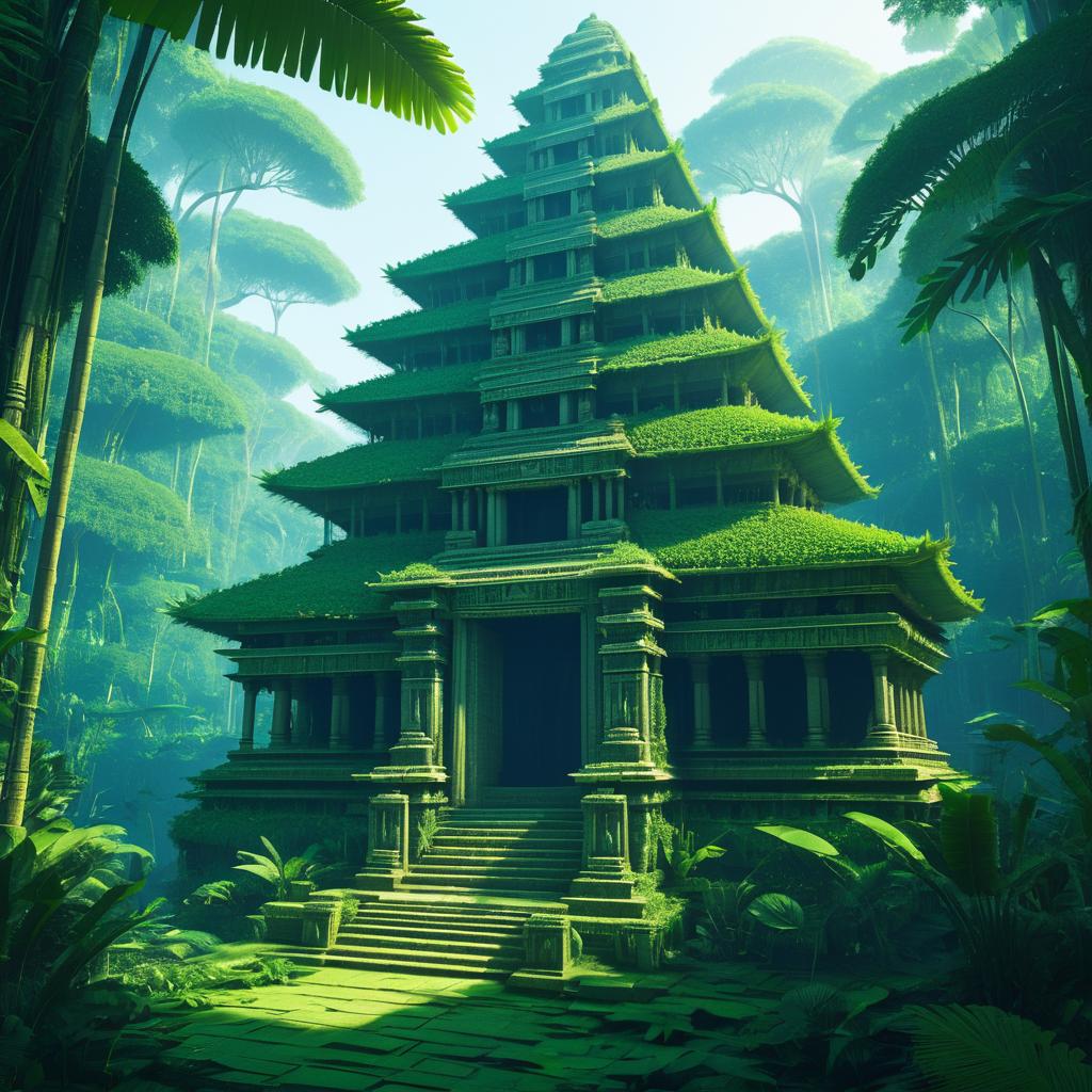 Intricate Jungle Temple Concept Art