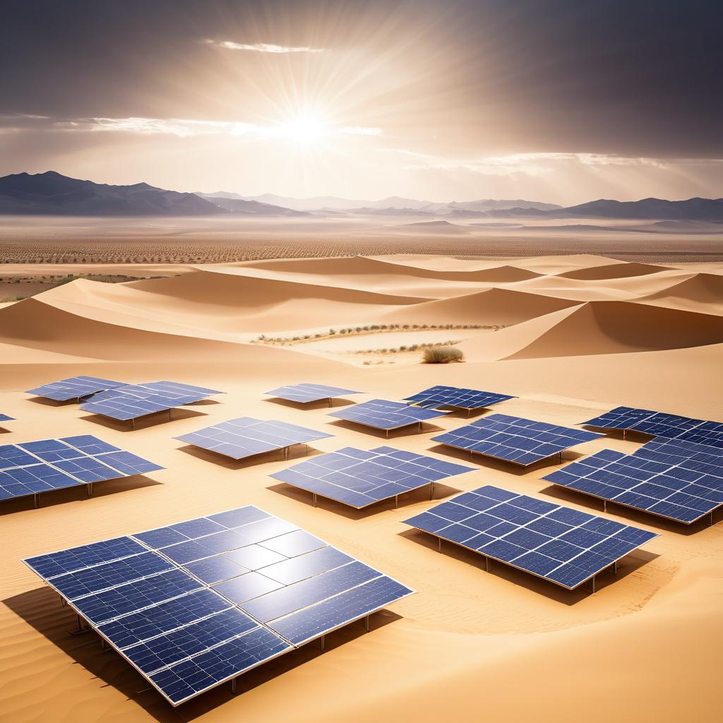 Hopeful Desert Landscape with Solar Energy