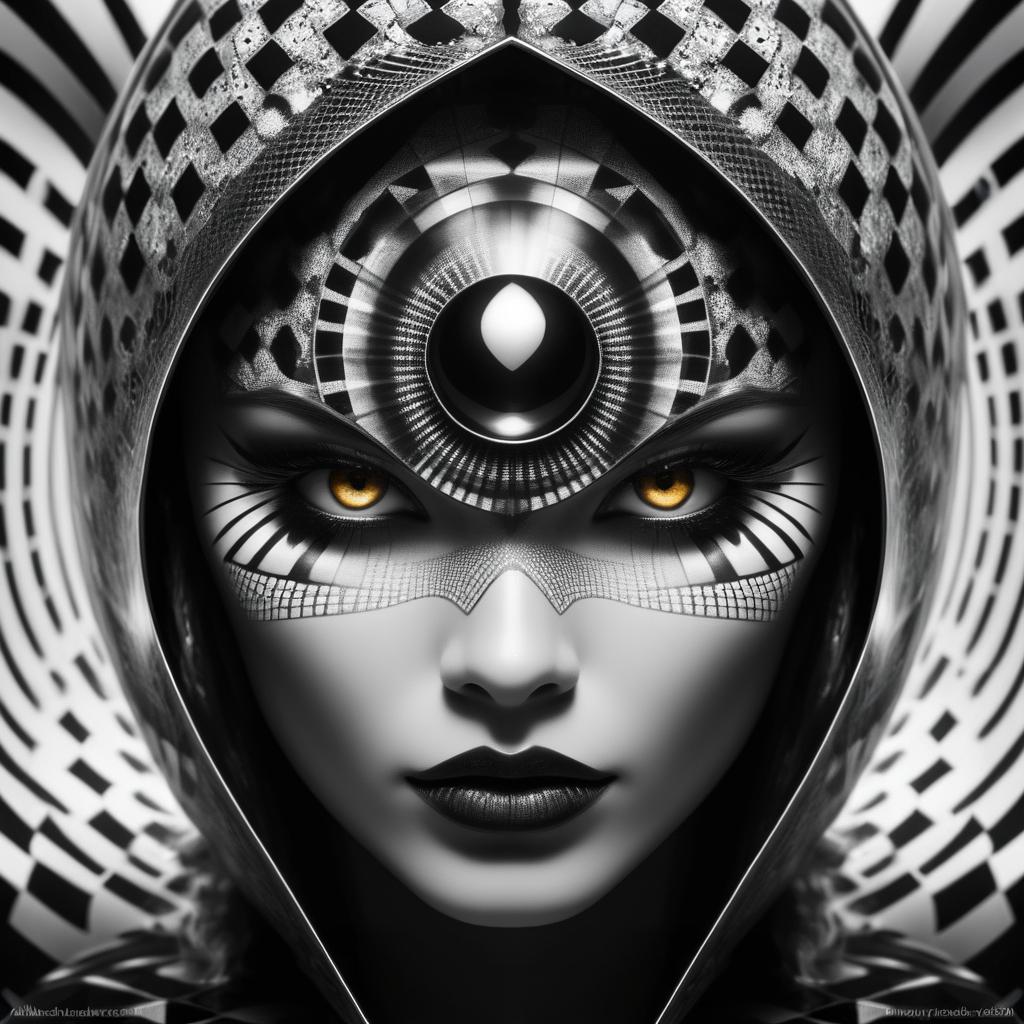 Surreal Monochrome Portrait of a Warrior