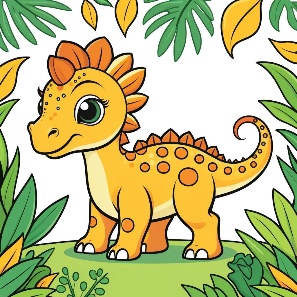 Cute Pachycephalosaurus Coloring Page