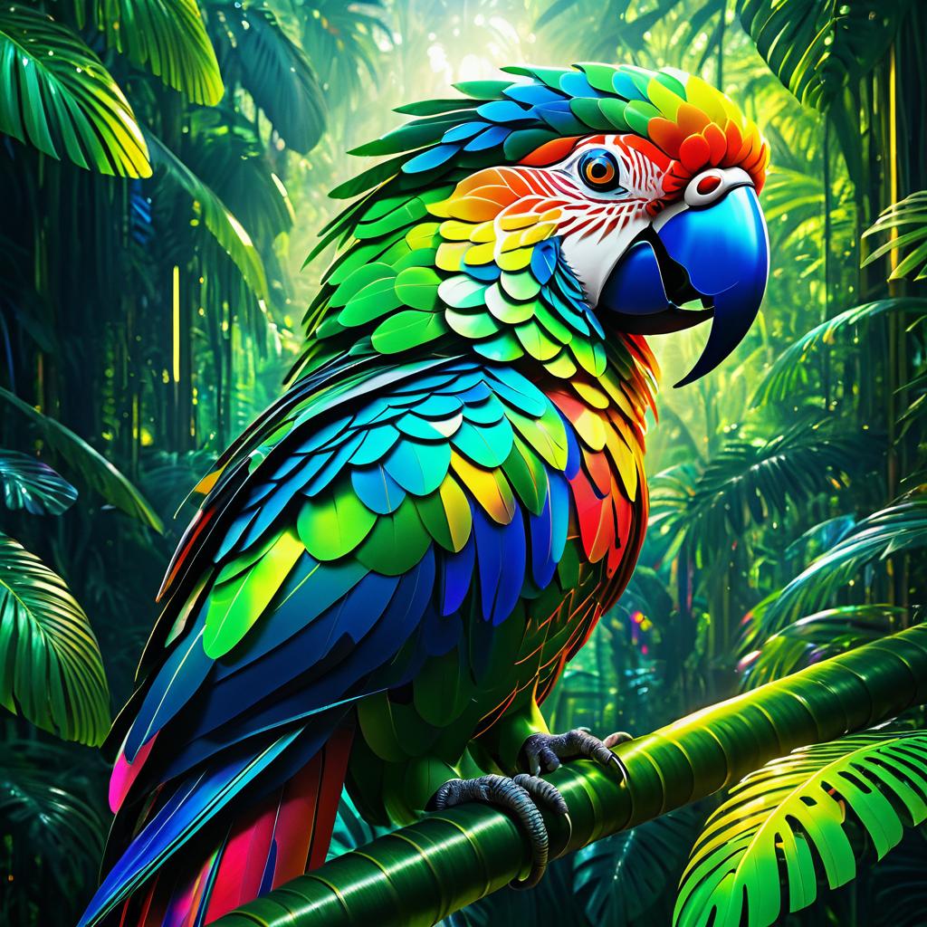 Vibrant Parrot in Tropical Paradise