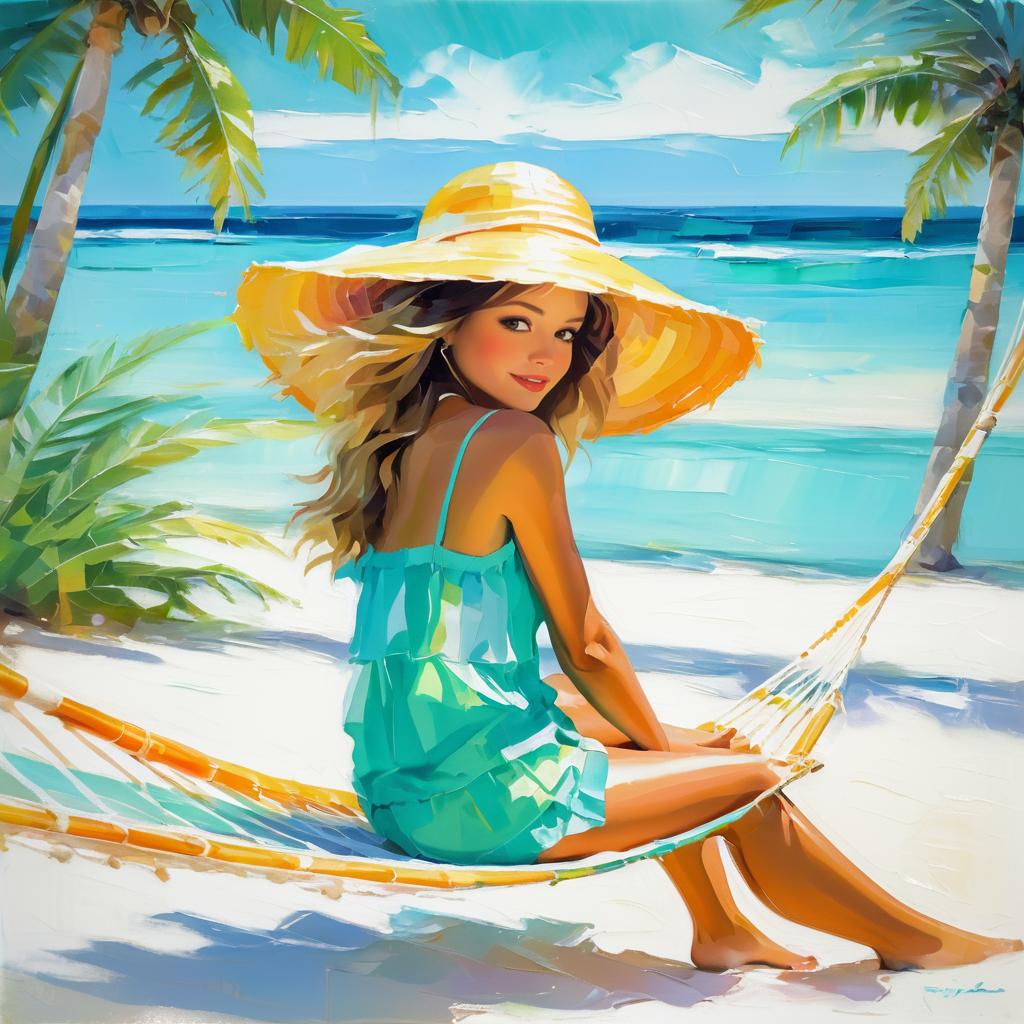 Tropical Bliss: Girl in Hammock