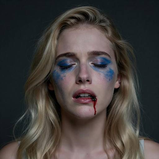 Distressed Woman in Dramatic Makeup