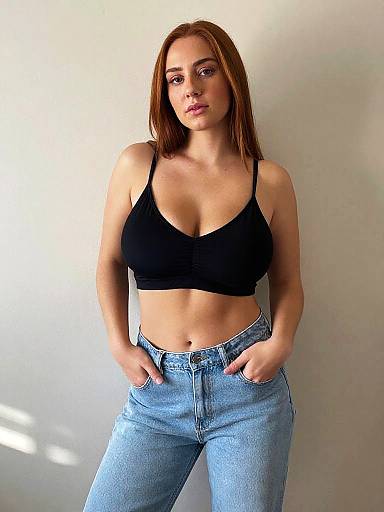 Casual Fashion Portrait of Redhead Woman