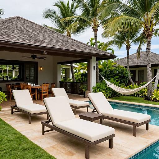 Serene Tropical Patio with Pool
