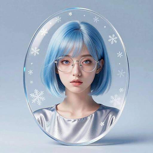 Stylized Portrait of Woman in Acrylic Frame