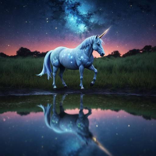 Enchanting Unicorn Under the Starry Sky