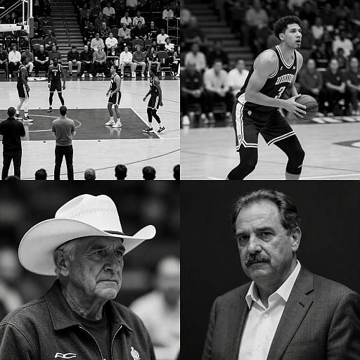 Dramatic Black-and-White Basketball Collage