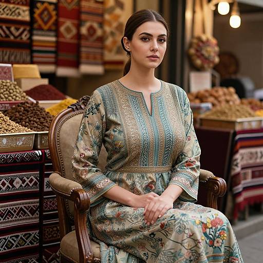 Elegant Woman in Heritage Bazaar