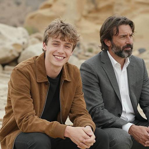 Outdoor Portrait of Two Men Together