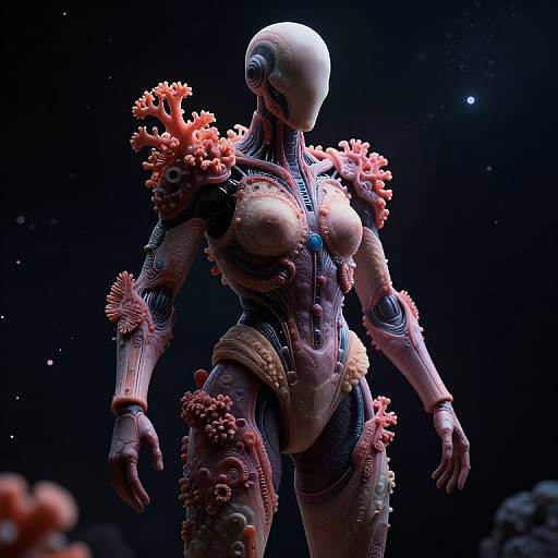 Cybernetic Coral Bodysuit in Space