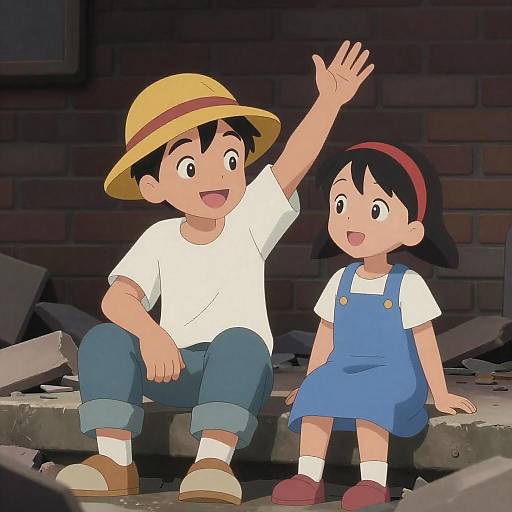 Children's Joy Amidst Destruction