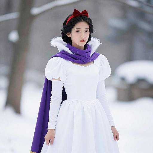 Snow Queen Costume with Purple Scarf