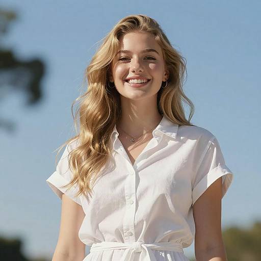 Bright Smiling Woman in Sunlight