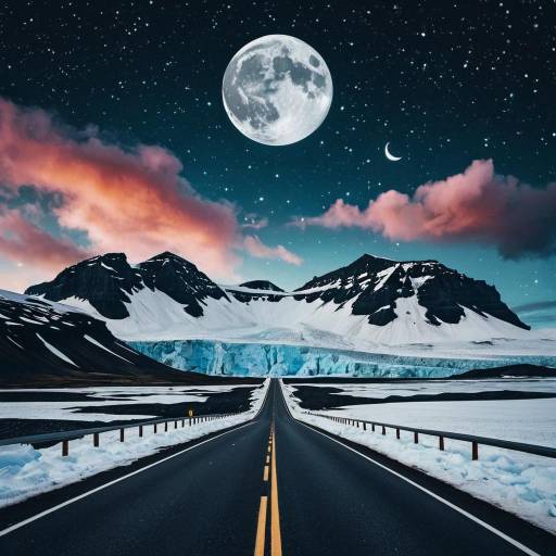 Mystical Icelandic Road and Glaciers Mystical Icelandic Road and Glaciers