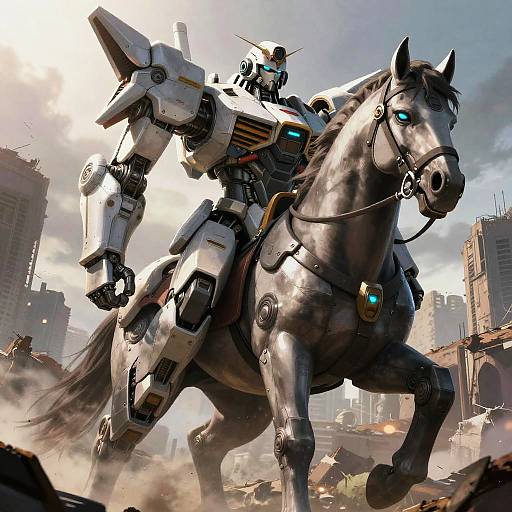 Colossal Mech Pilot Riding Horse