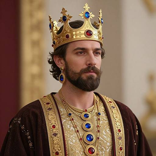 Regal Man in Ornate Royal Costume