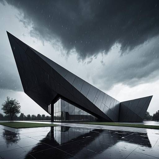 Minimalist Angular Gallery with Stormy Sky