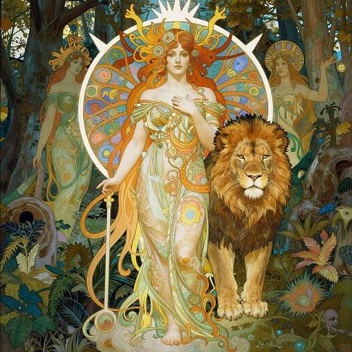 Mythical Forest Spirits in Vibrant Detail